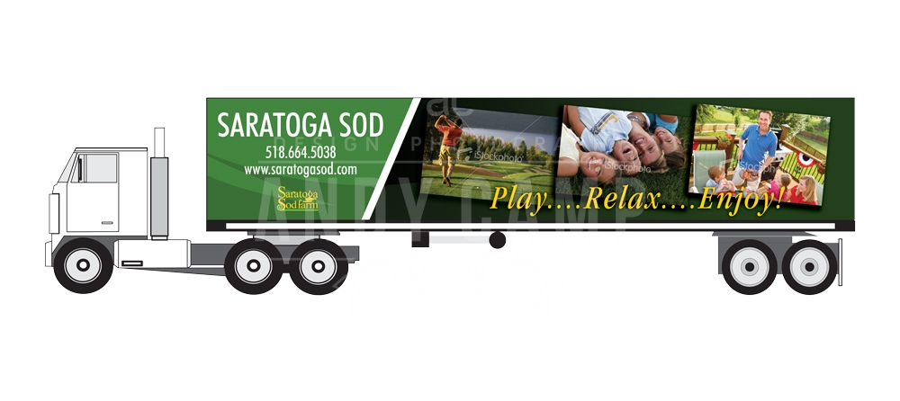 Saratoga Sod Truck side panel design